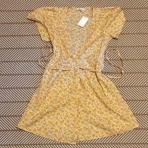Madewell Mustard Floral Mini Dress